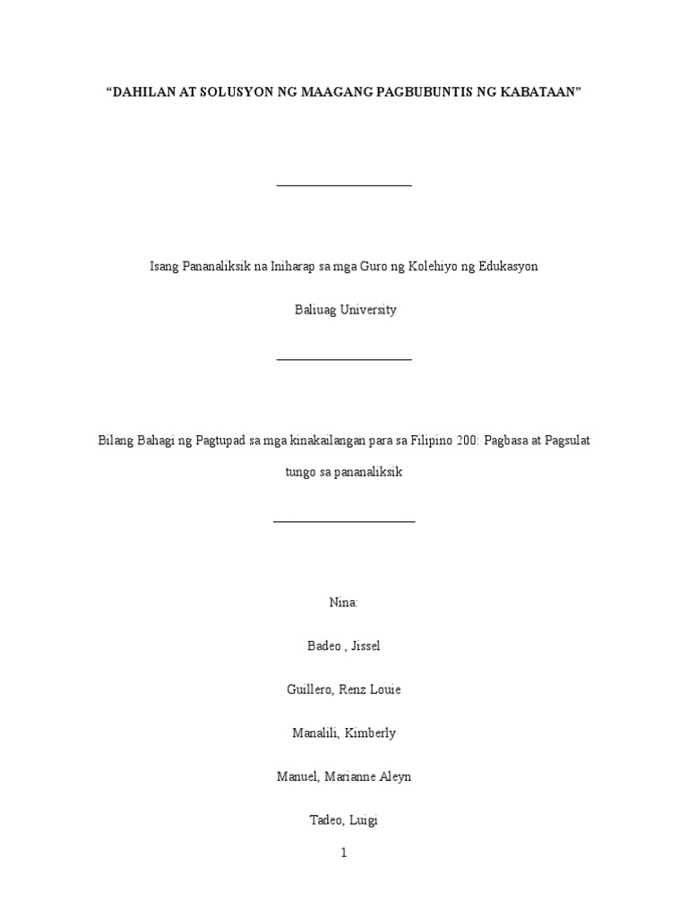 thesis filipino 2 maagang pagbubuntis thesis filipino 2 maagang pagbubuntis